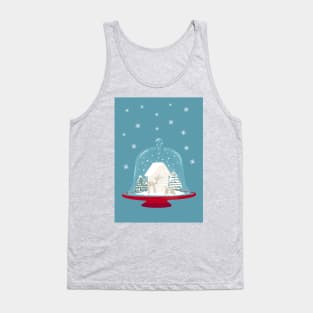 Vintage Christmas Cloche on Red Platter With Gingerbread Biscuit Scene Tank Top